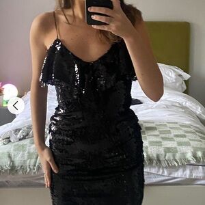 Zara  Black Sequin Mini Dress